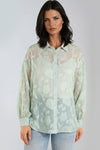 Mint Sheer Floral Shirt