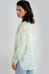 Mint Sheer Floral Shirt