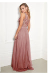 Yasmin Rose Gold Sequin Top Tiered Maxi Dress